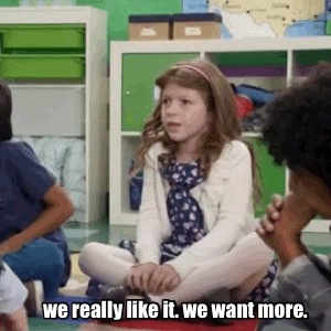 att we really like it we want more